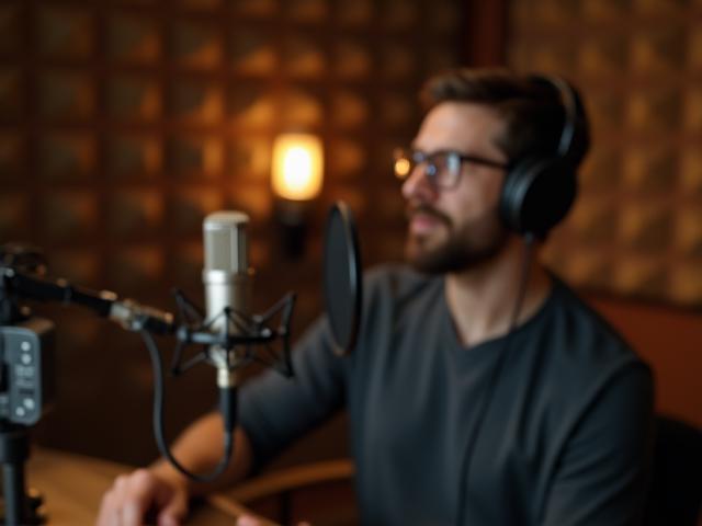 Estudio profesional de podcast para producción de audio